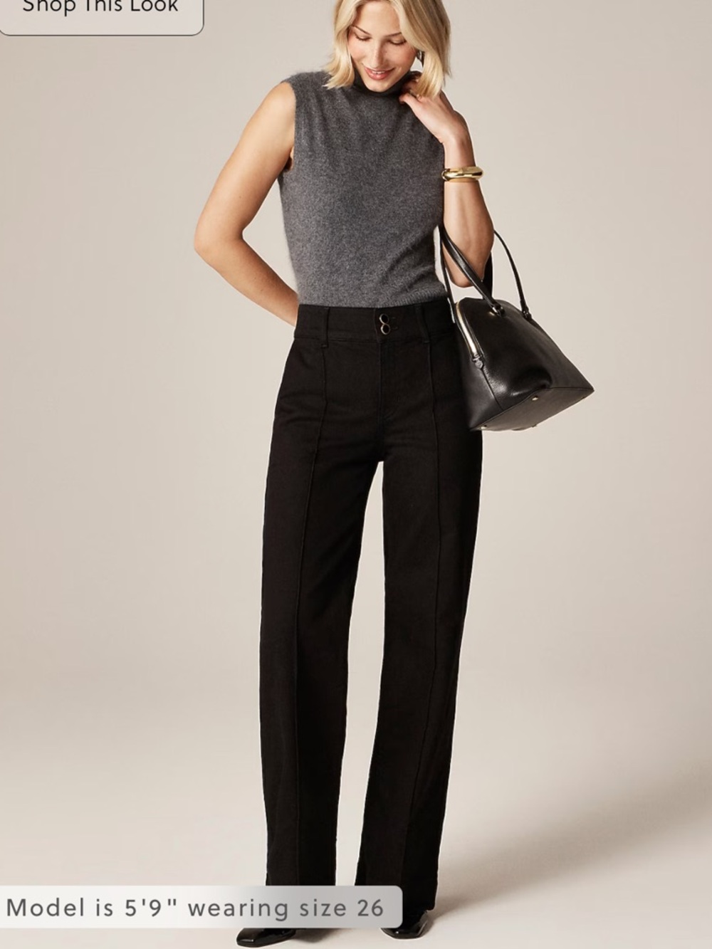 J Crew Denim trouser jean with stacked buttons